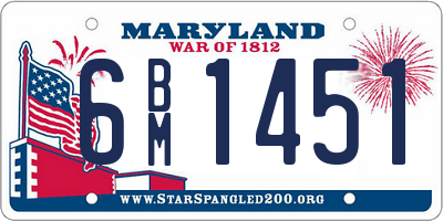 MD license plate 6BM1451