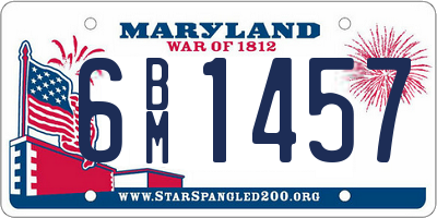 MD license plate 6BM1457