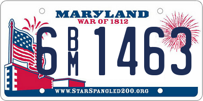 MD license plate 6BM1463