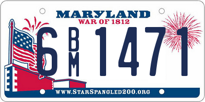 MD license plate 6BM1471