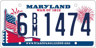 MD license plate 6BM1474