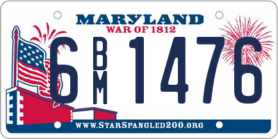 MD license plate 6BM1476