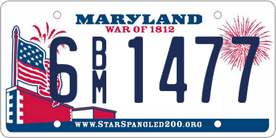 MD license plate 6BM1477