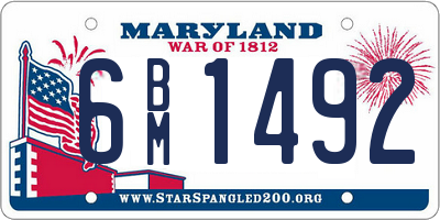 MD license plate 6BM1492