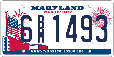 MD license plate 6BM1493
