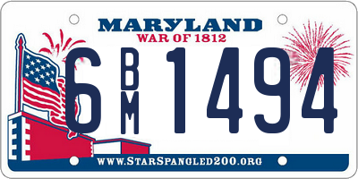 MD license plate 6BM1494