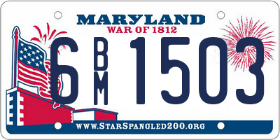MD license plate 6BM1503