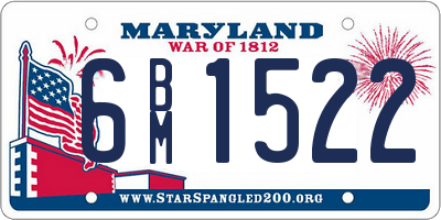 MD license plate 6BM1522