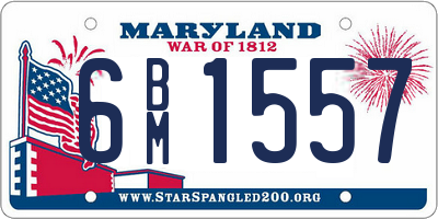 MD license plate 6BM1557