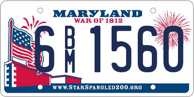 MD license plate 6BM1560