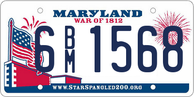 MD license plate 6BM1568