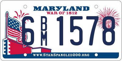 MD license plate 6BM1578