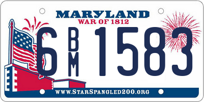 MD license plate 6BM1583