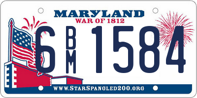 MD license plate 6BM1584