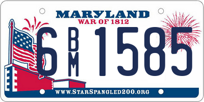 MD license plate 6BM1585