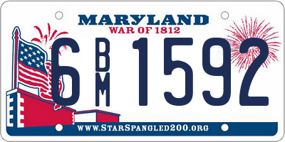 MD license plate 6BM1592