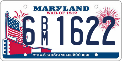 MD license plate 6BM1622