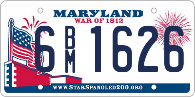 MD license plate 6BM1626