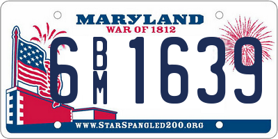 MD license plate 6BM1639