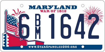 MD license plate 6BM1642