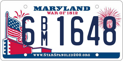 MD license plate 6BM1648