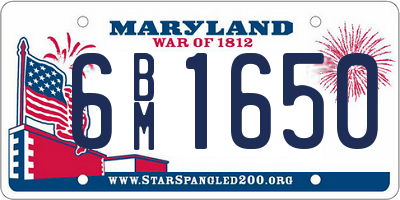 MD license plate 6BM1650