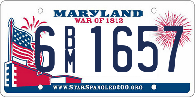 MD license plate 6BM1657