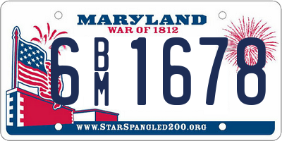 MD license plate 6BM1678