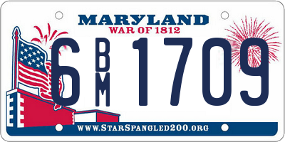 MD license plate 6BM1709