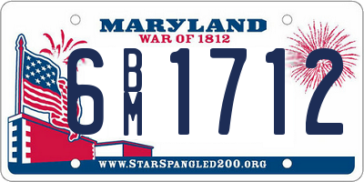 MD license plate 6BM1712