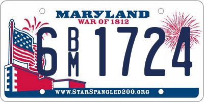 MD license plate 6BM1724
