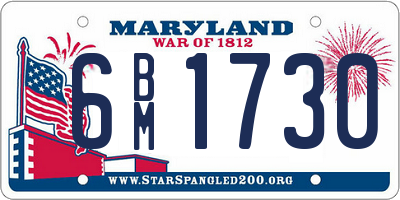 MD license plate 6BM1730