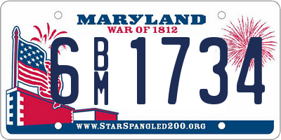 MD license plate 6BM1734