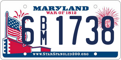 MD license plate 6BM1738