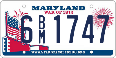 MD license plate 6BM1747
