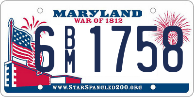 MD license plate 6BM1758