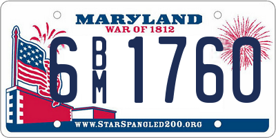 MD license plate 6BM1760