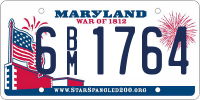 MD license plate 6BM1764