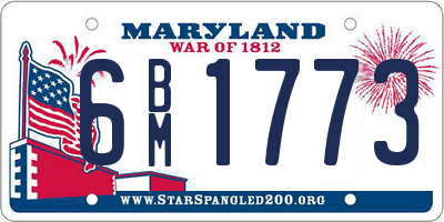 MD license plate 6BM1773