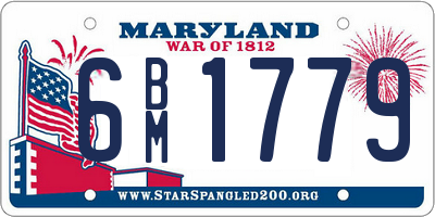 MD license plate 6BM1779