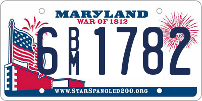 MD license plate 6BM1782