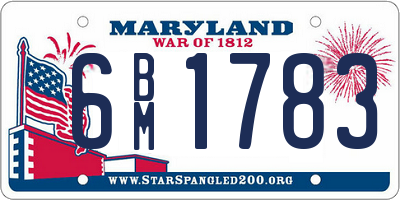 MD license plate 6BM1783