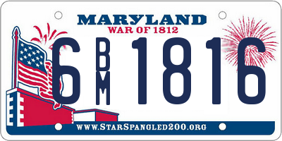 MD license plate 6BM1816