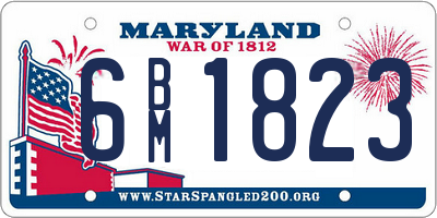 MD license plate 6BM1823