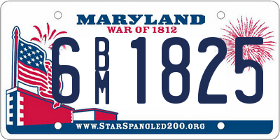 MD license plate 6BM1825