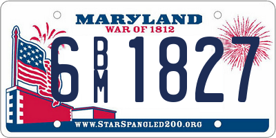 MD license plate 6BM1827