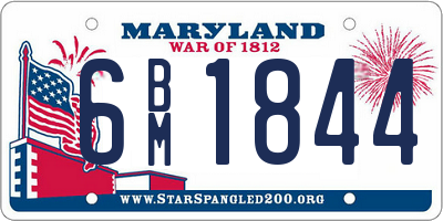 MD license plate 6BM1844