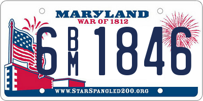 MD license plate 6BM1846