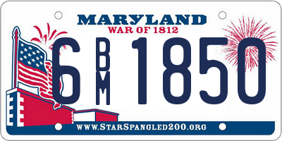 MD license plate 6BM1850