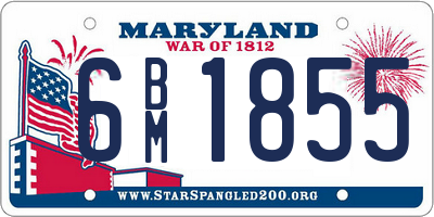MD license plate 6BM1855